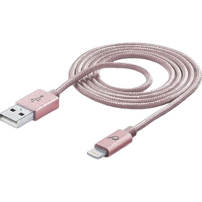 Cellularline Кабел Cellularline - Unique Design, USB-A/Lightning, 1 m, розов (4719)