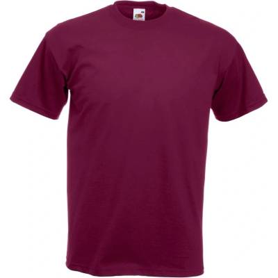 Fruit of the Loom SUPER PREMIUM T pánské bavlněné tričko s krátkým rukávem bordó