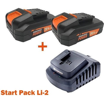 Daewoo Зарядно устройство бързо с батерии 20V, 2x2Ah, DAEWOO START PACK Li-2 UNI-BAT (START PACK Li-2)
