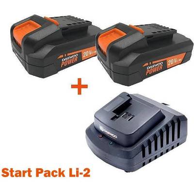 Daewoo Зарядно устройство бързо с батерии 20V, 2x2Ah, DAEWOO START PACK Li-2 UNI-BAT (START PACK Li-2)