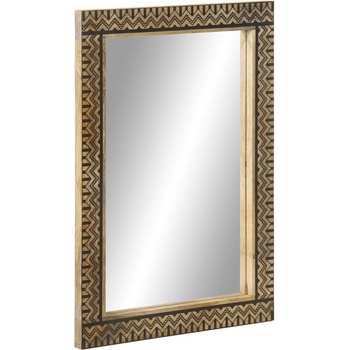 vidaXL Огледало за баня 50x70 см мангово дърво масив и стъкло (4018659)