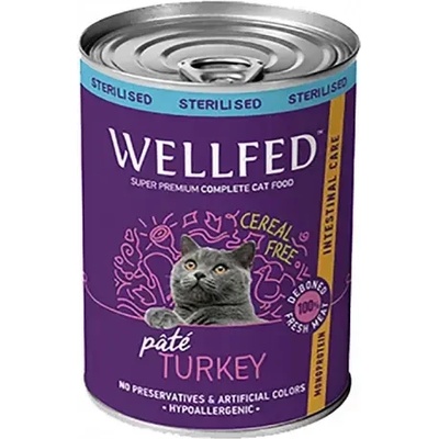 PETINTEREST Wellfed Intestinal Care Sterilised Turkey консерва за котки със стомашно-чревни проблеми 400gr