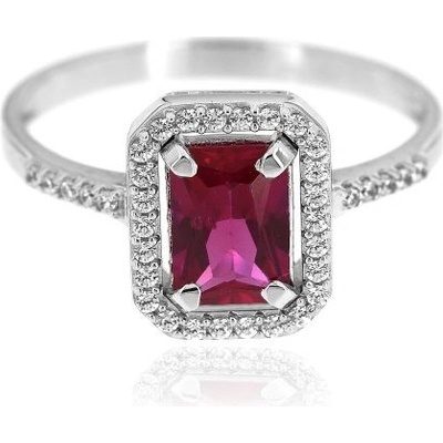 Zlatnictví U Kostela Dámský zlatý prsten s červeným kamenem 85bč