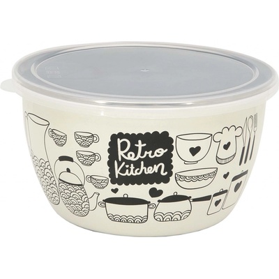 Metalac Retro Kitchen smaltovaná miska s plastovým víčkem 1,7 l 16 cm