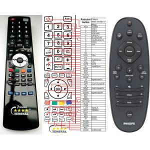 GENERAL PHILIPS 996510058017, YKF297-006 - съвместимо дистанционно управление на марката General (996510058017, YKF297-006) Дистанционно