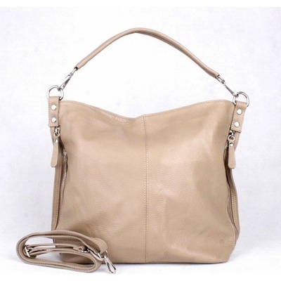 Vera Pelle kožená kabelka na rameno i crossbody 7733 latté hnědá