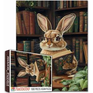 Tucocoo Пъзел Tucocoo от 1000 части - Заек с книга (98240)