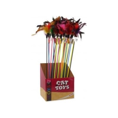 Magic Cat Hračka šidítko s pírky a rolničkou 17 x 49 cm