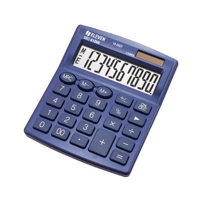 Eleven kalkulačka SDC810NRNVE, tmavě modrá, stolní, desetimístná, duál, ní napájení