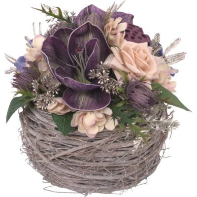 Ikebana 4062 gladiola a ruže umelá kvetinová väzba