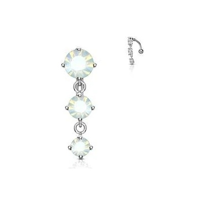 Šperky4U Obrácený piercing do pupíku s opality WP0008-OP