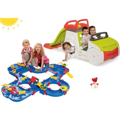 Smoby set prolézačka Adventure Car a AquaPlay Amphi World