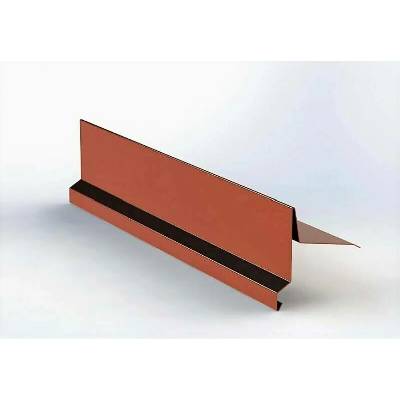 Závětrná lišta klasik vrchní s okapnicí r.š.250mm Al Hliník STORM 0.7mm lakovaný RAL 8004 cihlová dl.2m