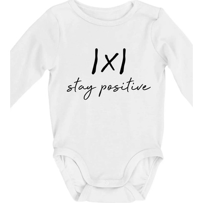 Absolútna hodnota stay positive Body dojčenské s dlhým rukávom dlouhý rukáv biele