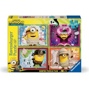 Ravensburger Пъзел Ravensburger от 4 x 100 части - Миньони и чудовища (12004353) - ozone