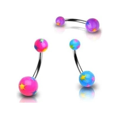 Šperky4U piercing do pupíku s hvězdičkami BA01025-P