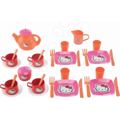 Ecoiffier 2609-1 Hello Kitty veľká čajová sada 33 ks ružovo-oranžová