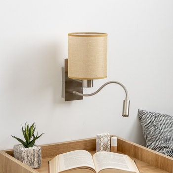 Brilagi - LED Аплик NUBILA 1xE27/25W/230V+LED/3W хром/светлокафяво (BG1556Q)