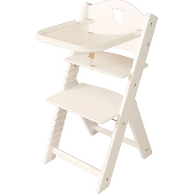 Sedees Rostoucí židlička 2v1 bílá s korunkou / bílé bočnice