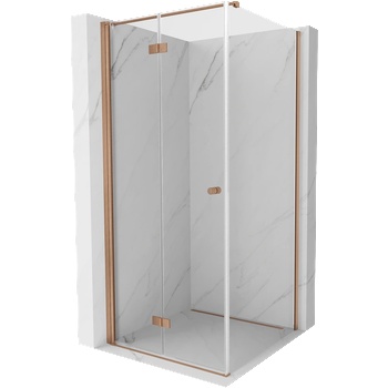 Mexen Mist-F сгъваема душ кабина лява 85 x 85 см, прозрачна, четкана мед - 8A6T-085-085-65-00-L (8A6T-085-085-65-00-L)
