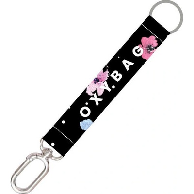 Šňůrka na krk Oxybag krátká s karabinou Flowers