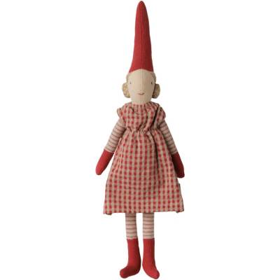 Vánoční skřítek Pixy Girl Red Dress 26 cm Maileg