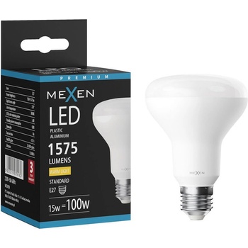 Mexen Nova LED крушка E27, R80, 15W, Топла - 3000K, 1575 lm - L105-E27-1530-01 (L105-E27-1530-01)