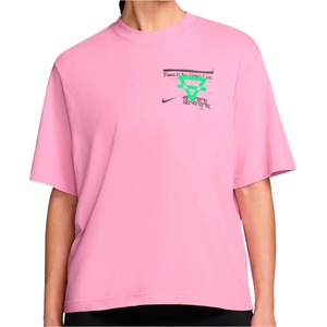 Nike Дамска тениска Nike Women's Dri-Fit Swift Boxy Juxtasport Tee Running shirt - Pink Rise / Illusion Green (916-7766-0212)