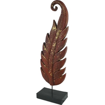 Dřevěná dekorace Twisted Leaf červená levá - střední