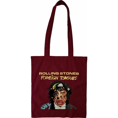 RukaHore Taška cez rameno The Rolling Stones Cotton Tote Bag: Foreign Tongues Red Červená