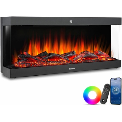 TecTake elektrický nástěnný krb černá