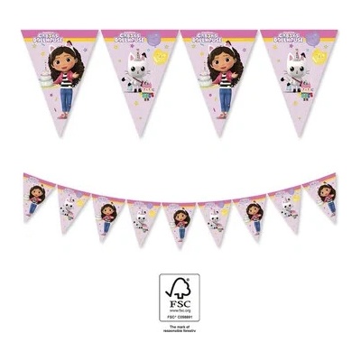 Vlaječková girlanda Gábinin kouzelný domek 2,3 m – Zboží Dáma