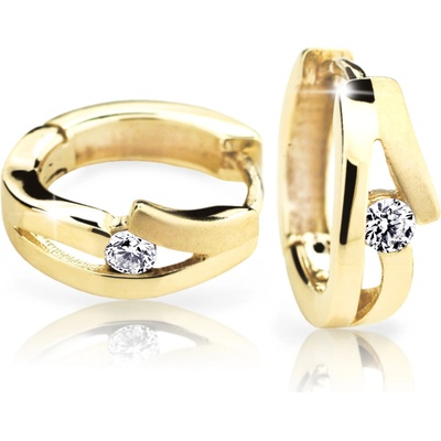 Cutie Jewellery - gold Náušnice Z6483-2026 typu kreole ze zlata se zirkony