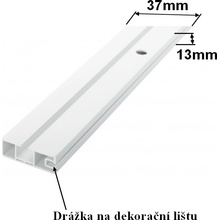 GARNÝŽE-HEBR Stropní kolejnice 180cm jednořadá PVC bílá