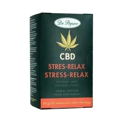 Dr.Popov CBD Stress relax bylinný čaj 20 x 1,5 g