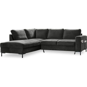 Miuform Тъмносив кадифен разтегателен ъглов диван (ляв ъгъл) Lofty Lilly - Miuform (834KRO34)