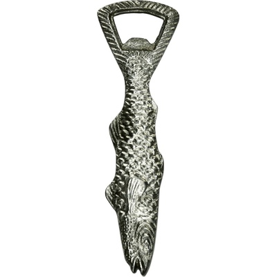 MADAM STOLTZ Kovový otvírák na lahve Fish Silver, stříbrná barva, kov