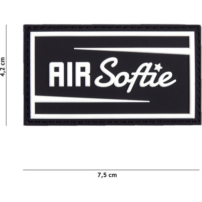 Gumová nášivka 101 Inc nápis Air Softie - čierna