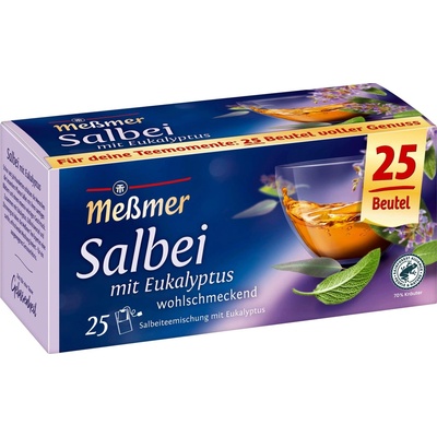 Meßmer Bylinný čaj se šalvějí a eukalyptem 25 čajových sáčků