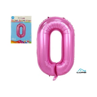 LUMA Balónek foliový č.0 RŮŽOVÝ 43 cm