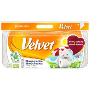 Velvet Тоалетна хартия кадифе 3 ролки (8 бр. /лист) Sun 146 м