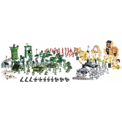 Set figurek a příslušenství Kruzzel 23432 Sada plastových vojáčků s příslušenstvím 300 dílů (00023432)