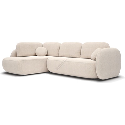 Laski Ъглова разтегателна холна гарнитура olbia, l-образна, с място за съхранение, лява, бежова (lk0077)