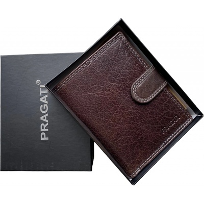 Pragati Fashion pánská kožená s přezkou pragati brown rfid secure