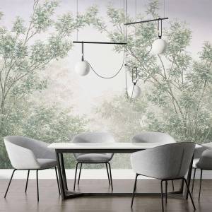 Art Gift Decor Фототапет с мъглива гора в зелени нюанси