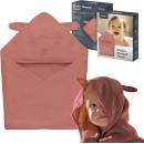 Lionelo Detská mušelínová osuška s kapucňou Red Coral LN0285