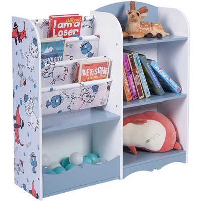 Детски Дървен Органайзер, Етажерка с Рафтове за Играчки и Книжки - dogs (tf6206)