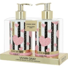 Vivian Gray Love Bomb krémové mydlo na ruky 250 ml + mlieko na ruky 250 ml darčeková sada