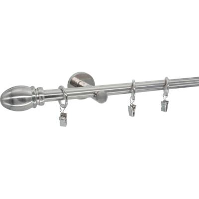 KovovégarnýžeCZ Solia modern 19 mm Jednořadá prodloužená Kroužky s háčky nerez 180 cm