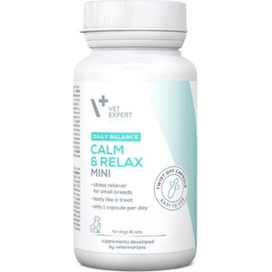 VetExpert CALM & RELAX MINI - хранителна добавка за кучета малки породи и котки, при стресови състояния, 30 капсули, Vet Expert - Полша